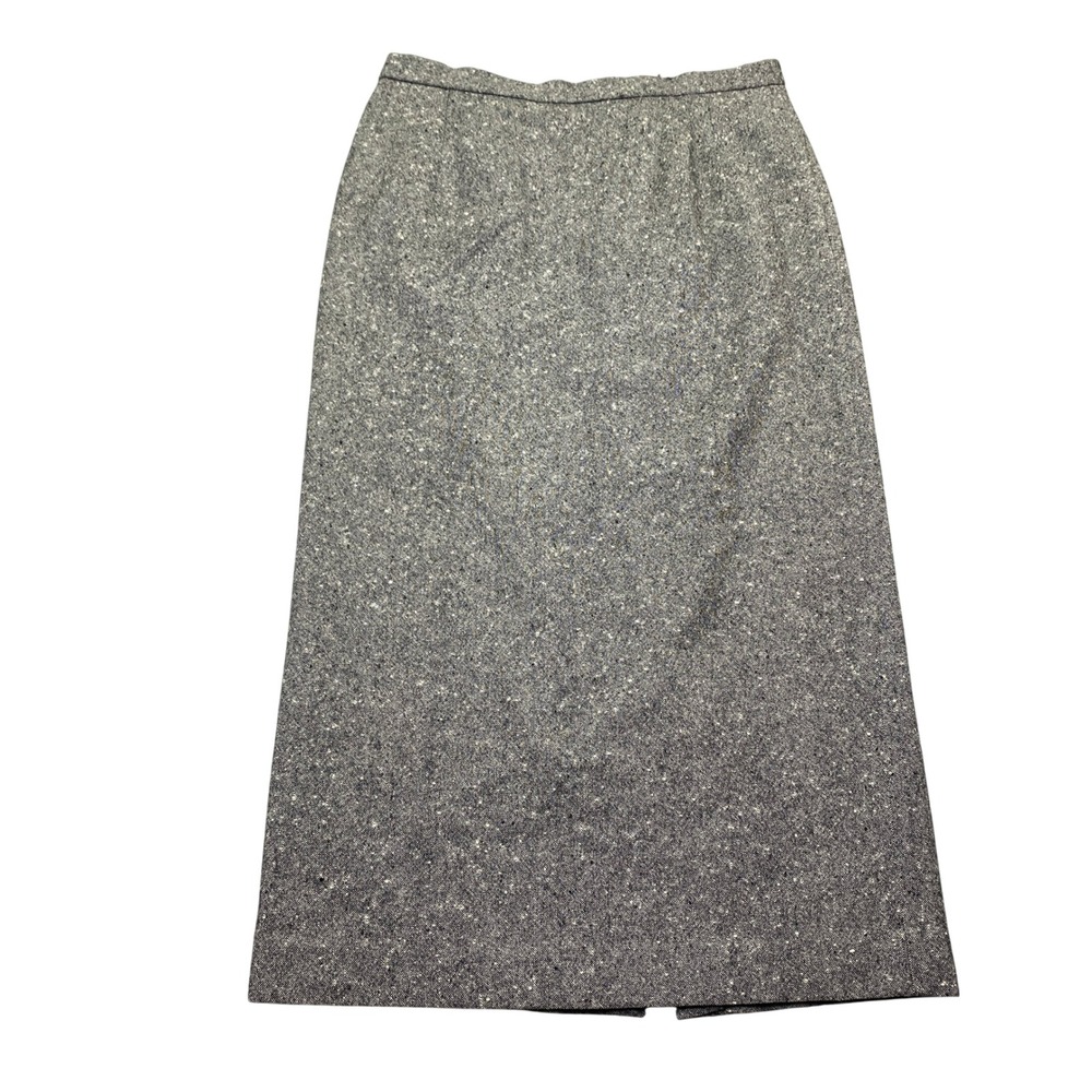 Pendleton Grey Virgin Wool Tweed Maxi Skirt Size 14 Made in USA Salt‎ and Pepper